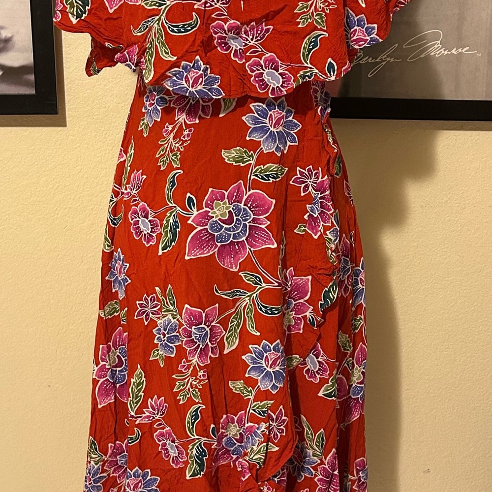 Floral Red Dress